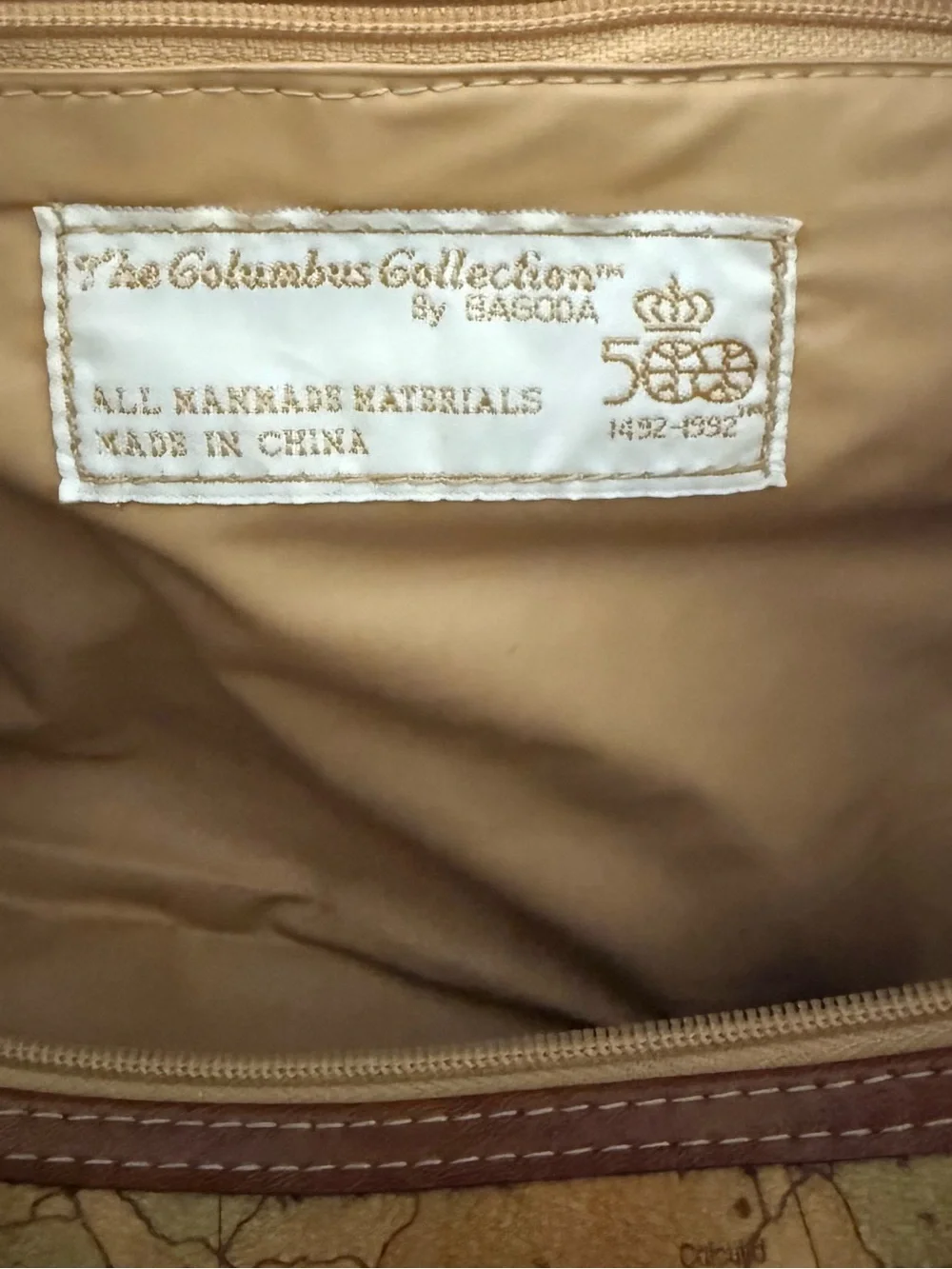 Vintage Columbus Collection World Map 5 Piece Luggage Travel Bag Set